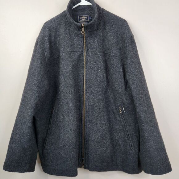 Vintage Faconnable Mens Wool Blend Full Zip Mock Neck Coat XL - Picture 1 of 9